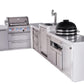 Mont Alpi Islands Mont Alpi 400 Deluxe Island with 90 Degree Corner, Kegerator, Kamado Grill, and Drawer Cabinet | 4-Burner Grill, 3 Drawers, 3 Beer Taps, Stainless Steel | MAi400-D90KEGKAMDR