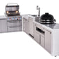 Mont Alpi Islands Mont Alpi 400 Deluxe Island with 90 Degree Corner, Kegerator, Kamado Grill, and Extra Storage Cabinet | 4-Burner Grill, 3 Beer Taps, Stainless Steel | MAi400-D90KEGKAMXL