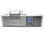 Mont Alpi Islands Mont Alpi 400 Deluxe Island with Beverage Center / 4-Burner Grill, 2 Infrared Burners, Sink, Fridge, Stainless Steel / MAi400-DBEV