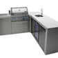 Mont Alpi Islands Mont Alpi 400 Deluxe Island with Beverage Center + 90 Degree Corner / 4-Burner Grill, 2 Infrared Burners, Stainless Steel, Sink, Fridge / MAi400-D90BEV