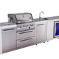 Mont Alpi Islands Mont Alpi 400 Deluxe Island with Beverage Center and Extra Storage Cabinet | 4-Burner Grill, Sink, Fridge, Stainless Steel | MAi400-DBEVXL