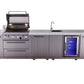 Mont Alpi Islands Mont Alpi 400 Deluxe Island with Beverage Center and Extra Storage Cabinet | 4-Burner Grill, Sink, Fridge, Stainless Steel | MAi400-DBEVXL