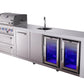 Mont Alpi Islands Mont Alpi 400 Deluxe Island with Beverage Center, Fridge Cabinet, and Extra Storage Cabinet | 4-Burner Grill, Sink, 2 Fridges, Stainless Steel | MAi400-DBEVFCXL
