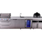 Mont Alpi Islands Mont Alpi 400 Deluxe Island with Beverage Center, Fridge Cabinet, Kamado Grill, and Extra Storage Cabinet | 4-Burner Grill, Sink, 2 Fridges, Stainless Steel | MAi400-DBEVFCKAMXL