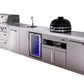 Mont Alpi Islands Mont Alpi 400 Deluxe Island with Beverage Center, Kamado Grill, and Extra Storage Cabinet | 4-Burner Grill, Sink, Fridge, Stainless Steel | MAi400-DBEVKAMXL