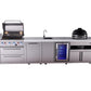 Mont Alpi Islands Mont Alpi 400 Deluxe Island with Beverage Center, Kamado Grill, and Extra Storage Cabinet | 4-Burner Grill, Sink, Fridge, Stainless Steel | MAi400-DBEVKAMXL