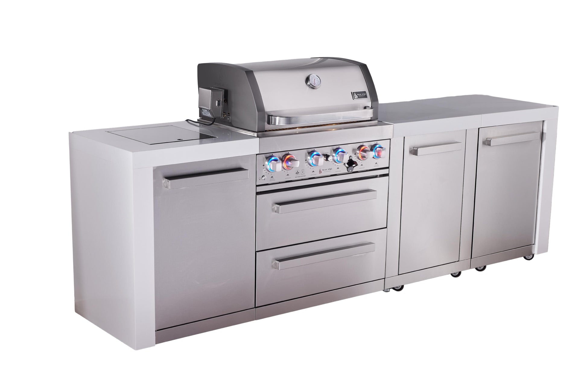 Mont Alpi Islands Mont Alpi 400 Deluxe Island with Extra Storage Cabinet | 4-Burner Grill, Stainless Steel | MAi400-DXL