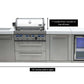 Mont Alpi Islands Mont Alpi 400 Deluxe Island with Fridge Cabinet / 4-Burner Grill, 2 Infrared Burners, Fridge, Storage Cabinet, Stainless Steel / MAi400-DFCXL