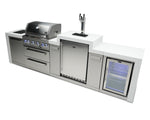 Mont Alpi Islands Mont Alpi 400 Deluxe Island with Fridge Cabinet and Kegerator / 4-Burner Grill, 2 Infrared Burners, Fridge, 3 Beer Taps, Stainless Steel / MAi400-DKEGFC
