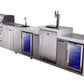 Mont Alpi Islands Mont Alpi 400 Deluxe Island with Kegerator, Beverage Center, Fridge Cabinet, and Extra Storage Cabinet | 4-Burner Grill, 3 Beer Taps, Sink, 2 Fridges, Stainless Steel | MAi400-DKEGBEVFCXL