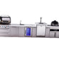Mont Alpi Islands Mont Alpi 400 Deluxe Island with Kegerator, Beverage Center, Fridge Cabinet, Kamado Grill, and Extra Storage Cabinet | 4-Burner Grill, 3 Beer Taps, Sink, 2 Fridges, Stainless Steel | MAi400-DKEGBEVFCKAMXL