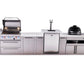 Mont Alpi Islands Mont Alpi 400 Deluxe Island with Kegerator, Fridge Cabinet, Kamado Grill, and Extra Storage Cabinet | 4-Burner Grill, 3 Beer Taps, Fridge, Stainless Steel | MAi400-DKEGKAMFCXL