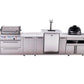 Mont Alpi Islands Mont Alpi 400 Deluxe Island with Kegerator, Fridge Cabinet, Kamado Grill, and Extra Storage Cabinet | 4-Burner Grill, 3 Beer Taps, Fridge, Stainless Steel | MAi400-DKEGKAMFCXL
