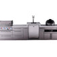 Mont Alpi Islands Mont Alpi 400 Deluxe Island with Kegerator, Kamado Grill, and Drawer Cabinet | 4-Burner Grill, 3 Drawers, 3 Beer Taps, Stainless Steel | MAi400-DKEGKAMDR