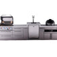 Mont Alpi Islands Mont Alpi 400 Deluxe Island with Kegerator, Kamado Grill, and Drawer Cabinet | 4-Burner Grill, 3 Drawers, 3 Beer Taps, Stainless Steel | MAi400-DKEGKAMDR