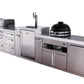 Mont Alpi Islands Mont Alpi 400 Deluxe Island with Kegerator, Kamado Grill, and Drawer Cabinet | 4-Burner Grill, 3 Drawers, 3 Beer Taps, Stainless Steel | MAi400-DKEGKAMDR