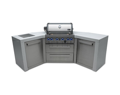 Mont Alpi Islands Mont Alpi 400 Deluxe Island with Two 45 Degree Corners / 4-Burner Grill, 2 Infrared Burners, Stainless Steel, Cover / MAi400-D45