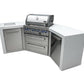Mont Alpi Islands Mont Alpi 400 Deluxe Island with Two 45 Degree Corners / 4-Burner Grill, 2 Infrared Burners, Stainless Steel, Cover / MAi400-D45