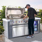 Mont Alpi Islands Mont Alpi 805 Artwood Island with Fridge Cabinet / 6-Burner Grill, Fridge, Infrared Rear Burner, Rotisserie, Stainless Steel / MA805-AW