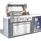 Mont Alpi Islands Mont Alpi 805 Artwood Island with Fridge Cabinet / 6-Burner Grill, Fridge, Infrared Rear Burner, Rotisserie, Stainless Steel / MA805-AW