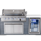 Mont Alpi Islands Mont Alpi 805 Artwood Island with Fridge Cabinet / 6-Burner Grill, Fridge, Infrared Rear Burner, Rotisserie, Stainless Steel / MA805-AW