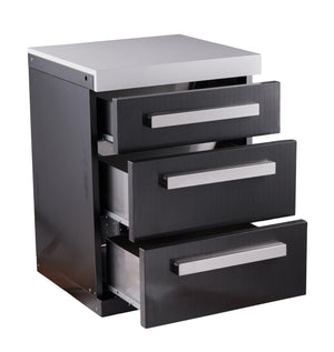 Mont Alpi Islands Mont Alpi 805 Black Stainless Steel Extra Drawer Cabinet Module | MA-DR-BSS