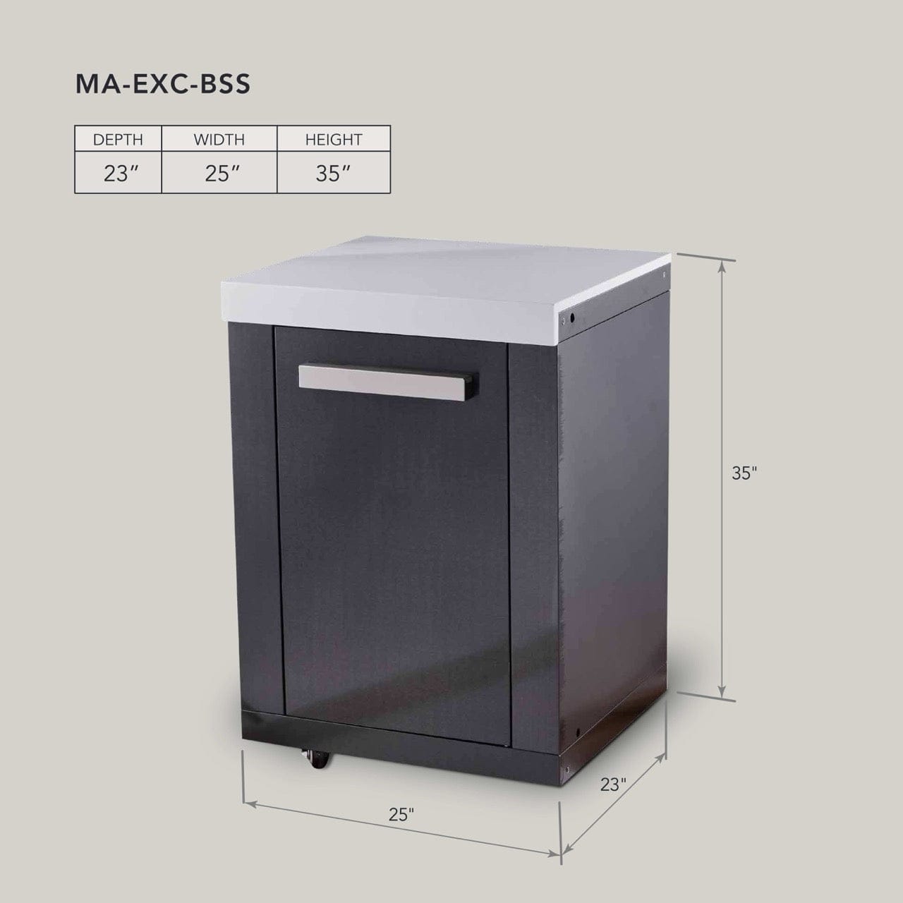 Mont Alpi Islands Mont Alpi 805 Black Stainless Steel Extra Storage Cabinet Module | MA-EXC-BSS