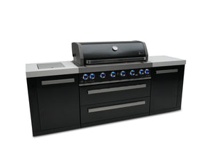 Mont Alpi Islands Mont Alpi 805 Black Stainless Steel Island / 6-Burner Grill, 2 Infrared Burners / MAi805-BSS