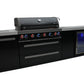 Mont Alpi Islands Mont Alpi 805 Black Stainless Steel Island with Beverage Center / 6-Burner Grill, 2 Infrared Burners, Sink, Fridge / MAi805-BSSBEV
