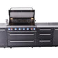Mont Alpi Islands Mont Alpi 805 Black Stainless Steel Island with Drawer Cabinet | 6-Burner Grill, 3 Drawers | MAi805-BSSDR