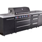 Mont Alpi Islands Mont Alpi 805 Black Stainless Steel Island with Drawer Cabinet | 6-Burner Grill, 3 Drawers | MAi805-BSSDR