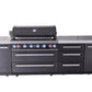 Mont Alpi Islands Mont Alpi 805 Black Stainless Steel Island with Drawer Cabinet | 6-Burner Grill, 3 Drawers | MAi805-BSSDR
