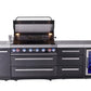 Mont Alpi Islands Mont Alpi 805 Black Stainless Steel Island with Drawer Cabinet and Fridge Cabinet | 6-Burner Grill, 3 Drawers, Fridge | MAi805-BSSDRFC
