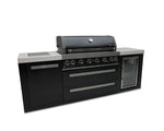 Mont Alpi Islands Mont Alpi 805 Black Stainless Steel Island with Fridge Cabinet / 6-Burner Grill, 2 Infrared Burners, Fridge  / MAi805-BSSFC