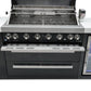 Mont Alpi Islands Mont Alpi 805 Black Stainless Steel Island with Fridge Cabinet / 6-Burner Grill, 2 Infrared Burners, Fridge  / MAi805-BSSFC