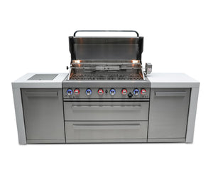 Mont Alpi Islands Mont Alpi 805 Deluxe Island / 6-Burner Grill, 2 Infrared Burners, Stainless Steel, Rotisserie Kit, Cover / MAi805-D