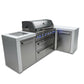 Mont Alpi Islands Mont Alpi 805 Deluxe Island with 90 Degree Corner / 6-Burner Grill, 2 Infrared Burners, Stainless Steel / MAi805-D90C