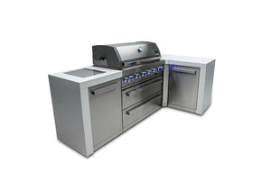 Mont Alpi Islands Mont Alpi 805 Deluxe Island with 90 Degree Corner / 6-Burner Grill, 2 Infrared Burners, Stainless Steel / MAi805-D90C