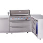 Mont Alpi Islands Mont Alpi 805 Deluxe Island with 90 Degree Corner, Fridge Cabinet, and Drawer Cabinet | 6-Burner Grill, 3 Drawers, Fridge, Stainless Steel | MAi805-D90FCDR