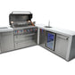 Mont Alpi Islands Mont Alpi 805 Deluxe Island with Beverage Center and 90 Degree Corner / 6-Burner Grill, 2 Infrared Burners, Sink, Fridge, Stainless Steel / MAi805-DBEV90C
