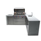 Mont Alpi Islands Mont Alpi 805 Deluxe Island with Beverage Center and 90 Degree Corner / 6-Burner Grill, 2 Infrared Burners, Sink, Fridge, Stainless Steel / MAi805-DBEV90C
