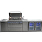 Mont Alpi Islands Mont Alpi 805 Deluxe Island with Beverage Center and Fridge Cabinet / 6-Burner Grill, 2 Infrared Burners, Sink, 2 Fridges, Stainless Steel / MAi805-DBEVFC