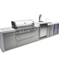 Mont Alpi Islands Mont Alpi 805 Deluxe Island with Beverage Center and Kegerator / 6-Burner Grill, 2 Infrared Burners, Sink, Fridge, 3 Beer Taps, Stainless Steel / MAi805-DKEGBEV