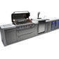 Mont Alpi Islands Mont Alpi 805 Deluxe Island with Beverage Center, Kegerator, and Fridge Cabinet / 6-Burner Grill, 2 Infrared Burners, Sink, 2 Fridges, 3 Beer Taps, Stainless Steel / MAi805-DKEGBEVFC