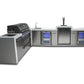 Mont Alpi Islands Mont Alpi 805 Deluxe Island with Beverage Center, Kegerator, Fridge Cabinet, and 90 Degree Corner / 6-Burner Grill, 2 Infrared Burners, Sink, 2 Fridges, 3 Beer Taps, Stainless Steel / MAi805-D90KEGBEVFC