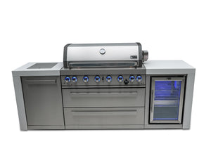 Mont Alpi Islands Mont Alpi 805 Deluxe Island with Fridge Cabinet / 6-Burner Grill, 2 Infrared Burners, Fridge, Stainless Steel  / MAi805-DFC