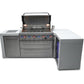 Mont Alpi Islands Mont Alpi 805 Deluxe Island with Fridge Cabinet and 90 Degree Corner / 6-Burner Grill, 2 Infrared Burners, Fridge, Stainless Steel / MAi805-D90FC