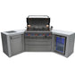 Mont Alpi Islands Mont Alpi 805 Deluxe Island with Fridge Cabinet and Two 45 Degree Corners / 6-Burner Grill, 2 Infrared Burners, Fridge, Stainless Steel / MAi805-D45FC