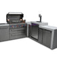Mont Alpi Islands Mont Alpi 805 Deluxe Island with Kegerator and 90 Degree Corner / 6-Burner Grill, 2 Infrared Burners, 3 Beer Taps, Stainless Steel / MAi805-D90KEG