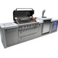 Mont Alpi Islands Mont Alpi 805 Deluxe Island with Kegerator and Fridge Cabinet / 6-Burner Grill, 2 Infrared Burners, Fridge, 3 Beer Taps, Stainless Steel / MAi805-DKEGFC
